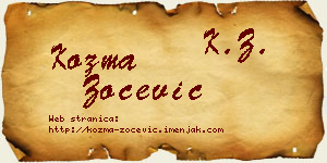 Kozma Zoćević vizit kartica